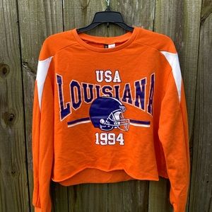 Orange Louisiana Cropped Sweater 🍊